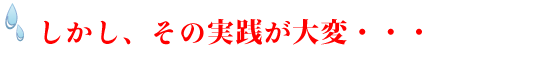 しかし、その実践が大変・・・